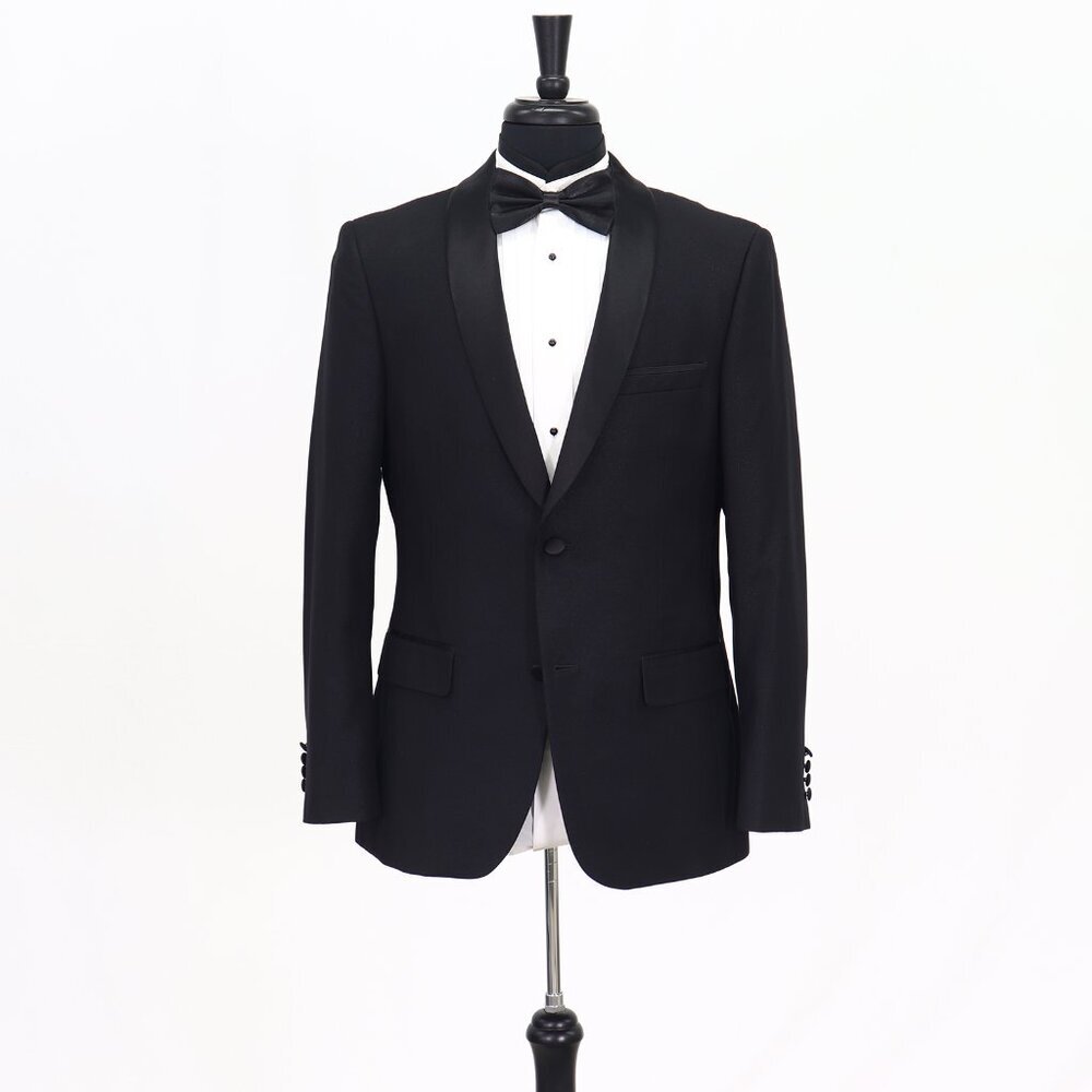 Alan Flusser 40R Black Solid 2-Button Sport Coat Blazer Jacket T317